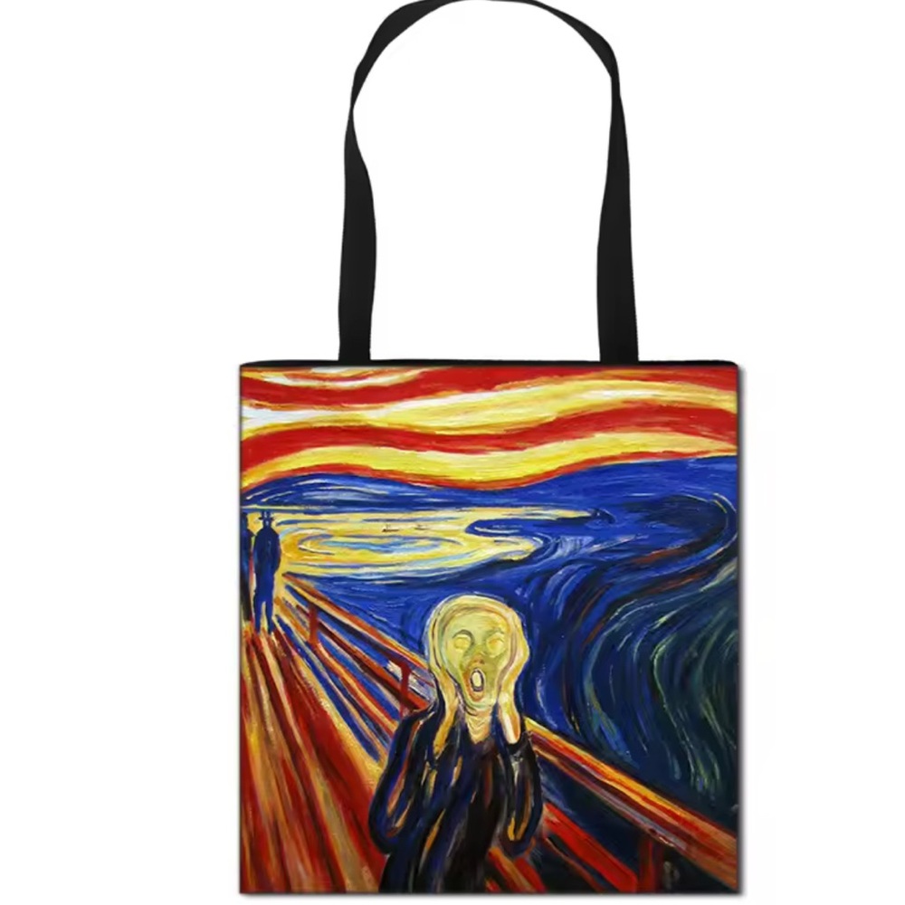 Edward Munch design The Scream Tote Linen Canvas Bag - Picture 3 of 4